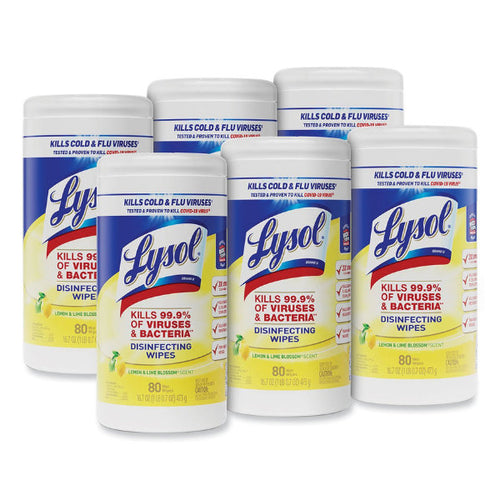 thumbnail image 2 of Lysol Lemon & Lime Blossom Disinfecting Wipes - Lot Of 6 Packs (80 Ct Each) - EPA Registered 2 of 5