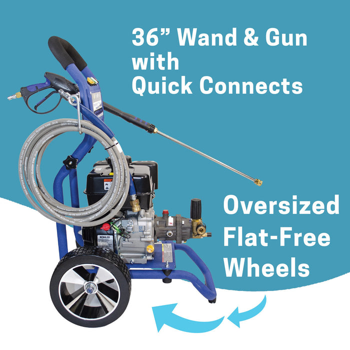 #CF2532K Pressure Washer - 36" Wand and Oversized Flat-Free Wheels