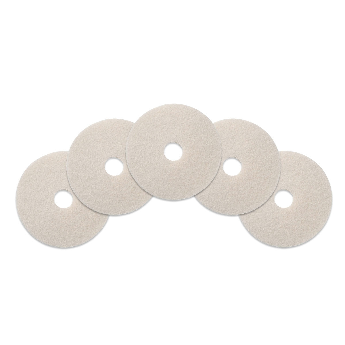 20" White Floor Buffer & Scrubber Polishing Pads Case of 5 Pads