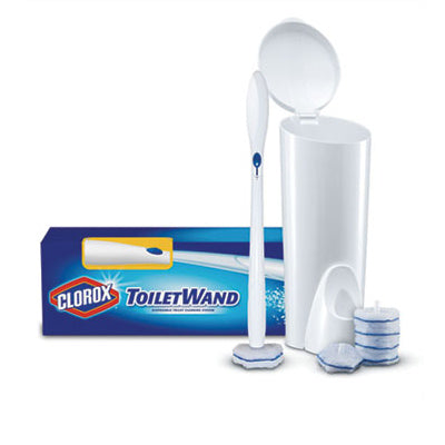 ToiletWand Disposable Toilet Cleaning System: Handle, Caddy and Refills,  White