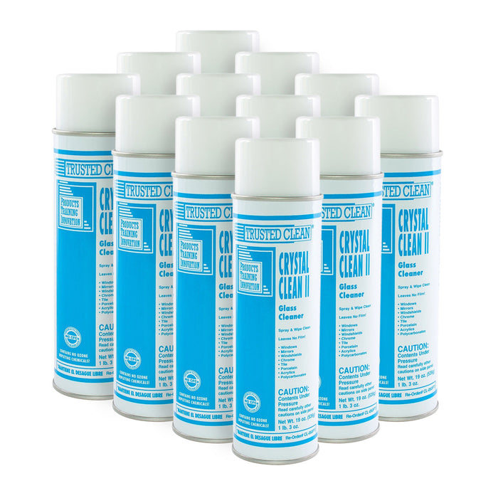 Trusted Clean Crystal Clean II Aerosol Glass Cleaner - 12 Cans per Case