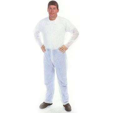 Safety Zone® Polypropylene Disposable White Coveralls (M - 5XL