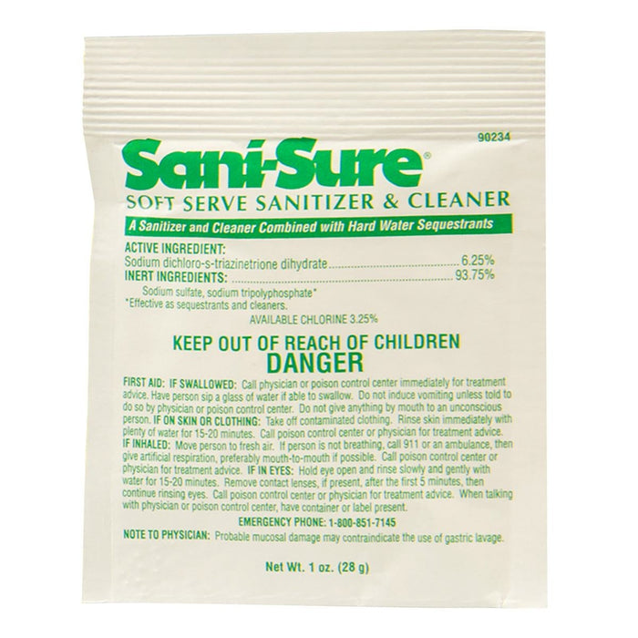 Sani-Sure® Soft-Serve Equipment Sanitizer & Cleaner Pouches
