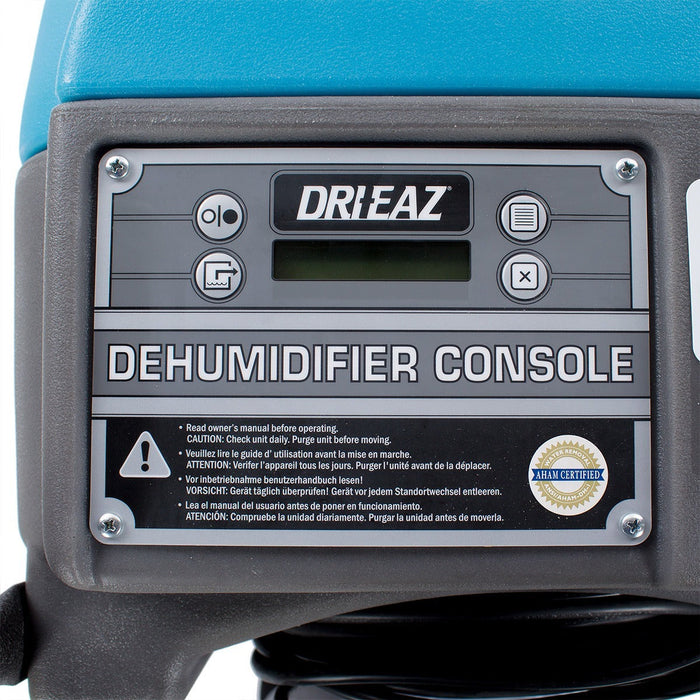 Dri-Eaz Portable Dehumidifier 16 gallon - control panel