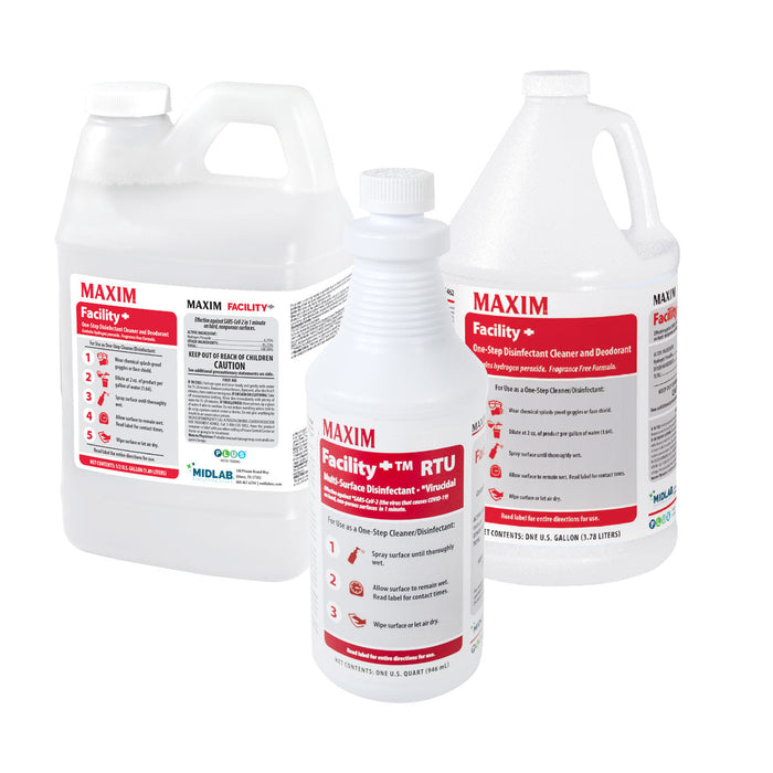 Maxim® Facility+ One-Step Disinfectant Cleaner & Deodorant (32 oz, 64 oz & 1 Gallon Options)