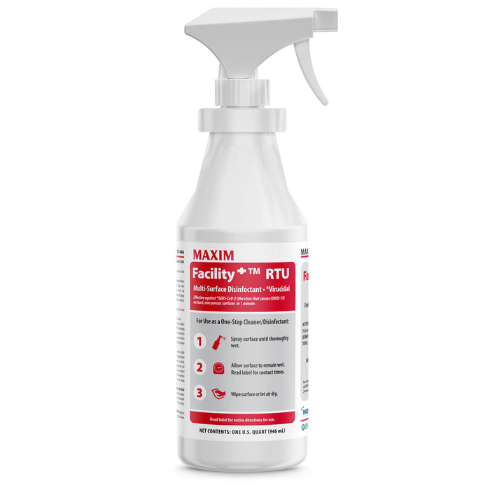 Maxim® Facility+ One-Step Disinfectant Cleaner & Deodorant RTU Spray Bottle