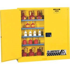 Justrite® Sure-Grip® Wall Mount 3 Shelf Flammable Storage Cabinet (#893400) - 20 Gallon
