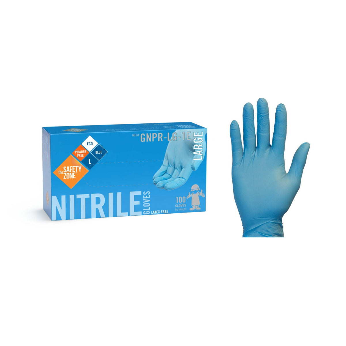 Safety Zone® Food Grade Blue 3.5 Mil Powder-Free Nitrile Gloves