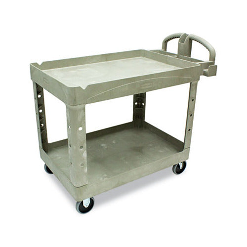 Rubbermaid® Heavy Duty 2-Shelf Service & Utility Cart (#4520-88) - Beige