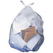 Heritage #H6639TC Clear 33 Gallon Trash Can Bag Filled with Trash