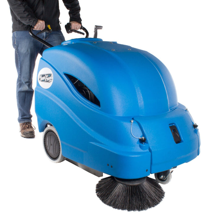 CleanFreak® MegaSweep 28 inch Sweeper in Use