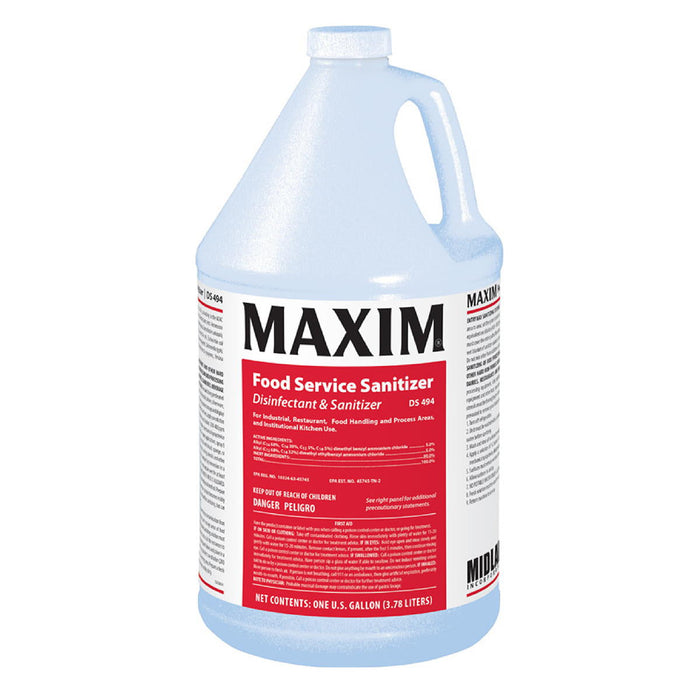 Maxim® 049400 Food Service Sanitizer (1 Gallon Bottles) Case of 4