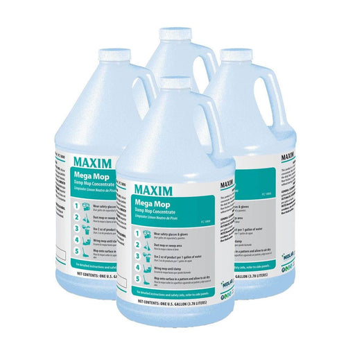 Maxim® 'Mega Mop' Damp Mop Concentrate Floor Cleaning Solution (1 Gallon Bottles) - Case of 4