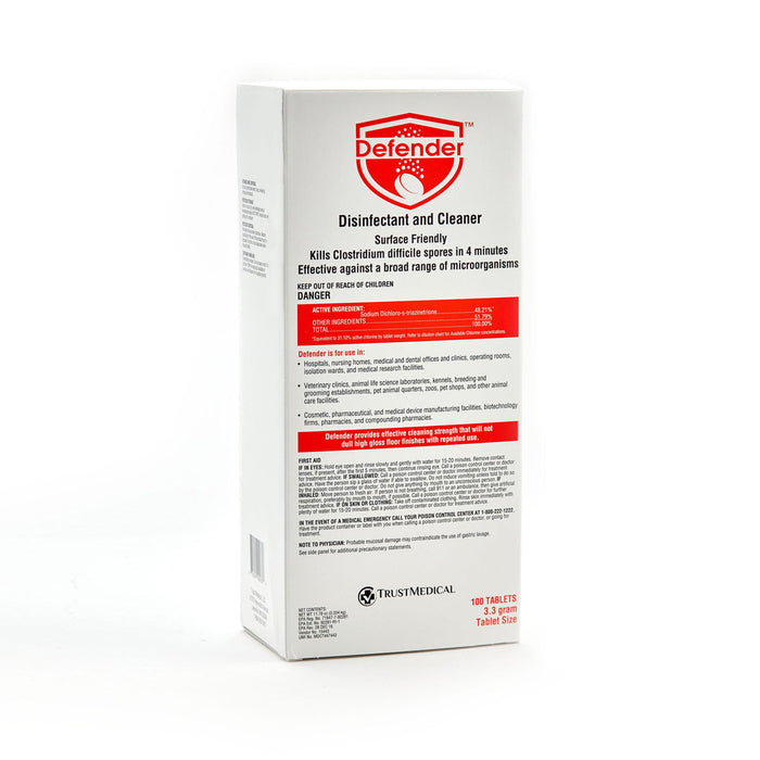 Defender™ EPA-registered Sporicidal Disinfectant, Cleaner & Sanitizer Tablets - 3.3 Gram Tablets