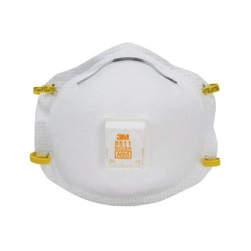 3M™ #8511 NIOSH Approved N95 Particulate Respirator w/ Cool Flow Exhalation Valve - Box of 10 Thumbnail
