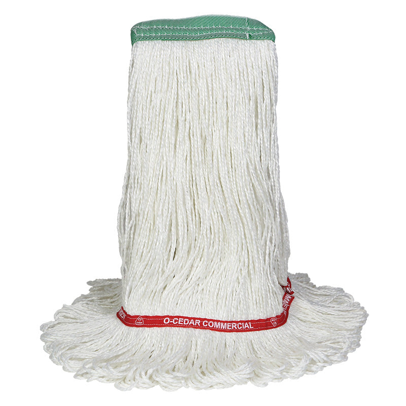 24 Floor Finish Flat Wax Applicator Mop - White with Looped Ends