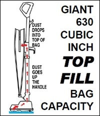 Oreck Upright Hotel Commercial Vacuum - top fill bag