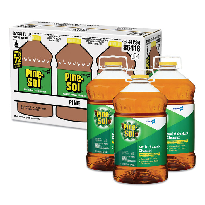 Pine-Sol® Pine Scent Concentrated Multi-Surface Cleaner (144 oz. Bottles) - Case of 3