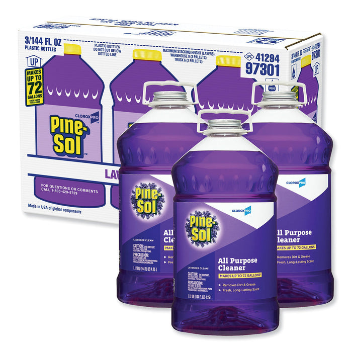 Pine-Sol® Lavender Clean® #97301 All Purpose Cleaner (144 oz. Bottles) - Case of 3