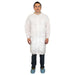 White Polypropylene Disposable Lab Coats - Case of 30