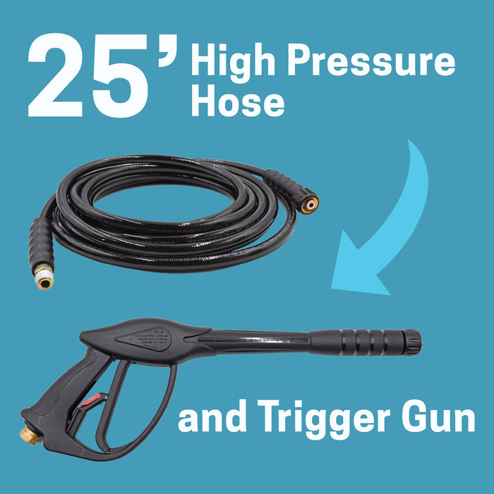 25' high pressure hose and Trigger Gun