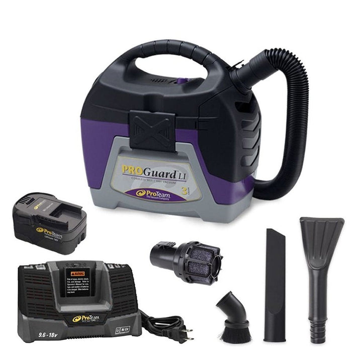 ProTeam® ProGuard™ Lithium Ion Battery Powered Wet/Dry Vacuum (#107495) - 3 Gallon