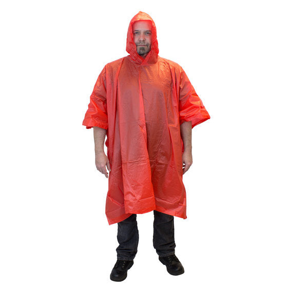 poncho rain gear PVC Poncho, One Size, Red (Sold Individually)