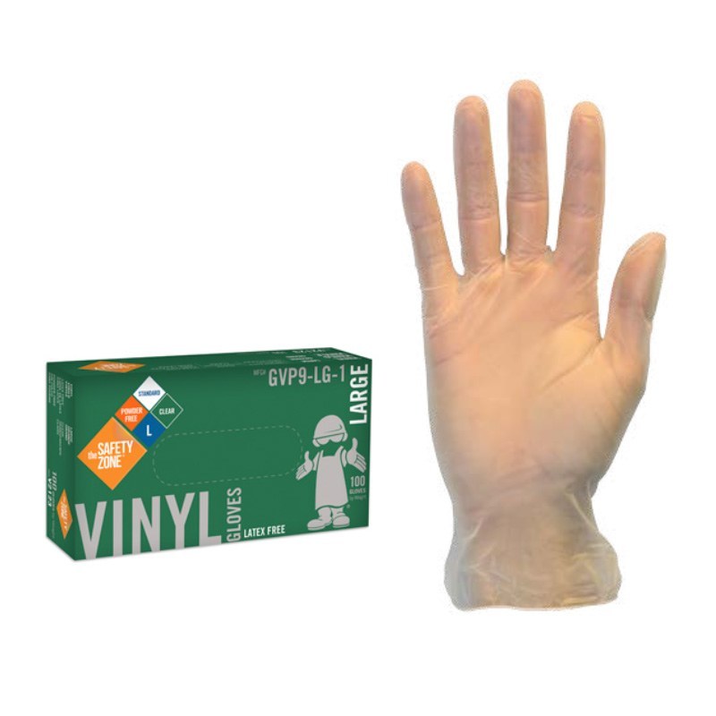 Safety Zone® GVP9 NonMedical Clear 4.0 Mil Vinyl PowderFree Gloves