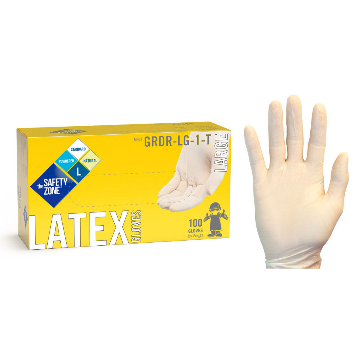 White Disposable 5.0 Mil Powdered Latex Gloves (S - XL Sizes