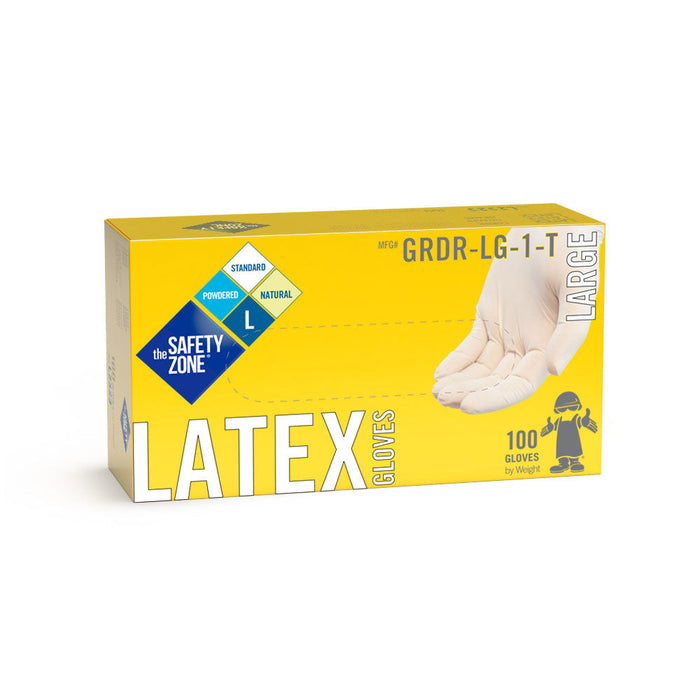 Box of Safety Zone® White Disposable 5.0 Mil Powdered Latex Gloves