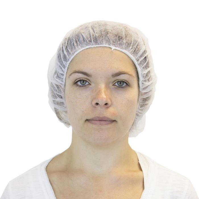Safety Zone® MB White Bouffant Caps (19", 21", 24" & 28" Sizes