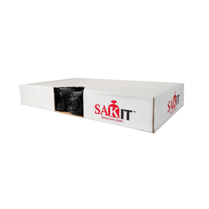 Sak-It™ 20 - 30 Gallon Black Low Density Coreless Trash Can Bags