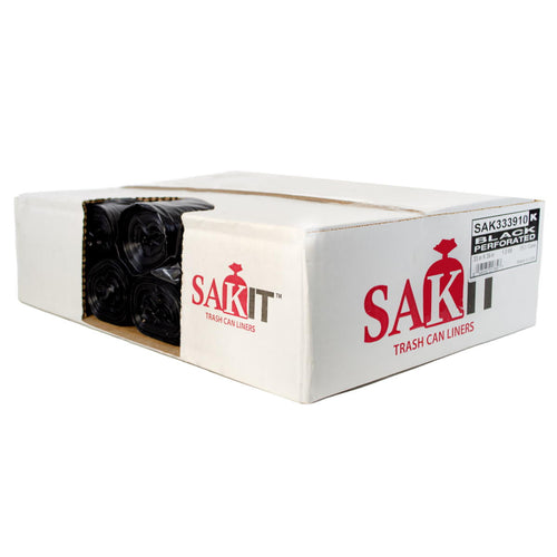 Sak-It™ 33 Gallon Black Low Density Coreless Trash Can Bags (33