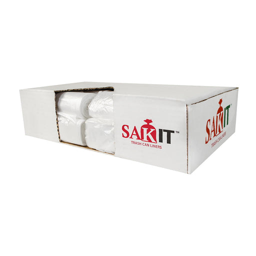 Sak-It™ 60 Gallon Clear High Density Coreless Trash Can Liners (38" x 60" | 17 Microns) - Case of 200