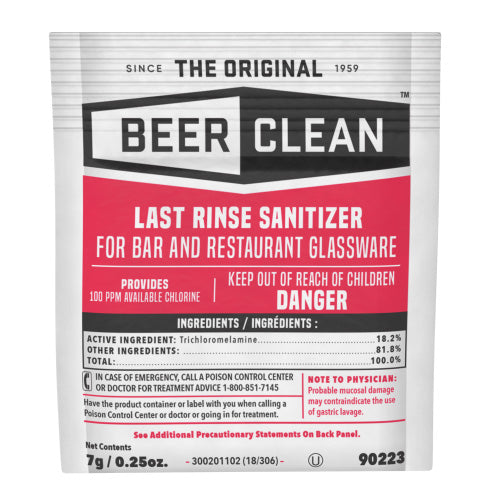 The Original Since 1959 Beer Clean® Last Rinse Glass Sanitizer Packet