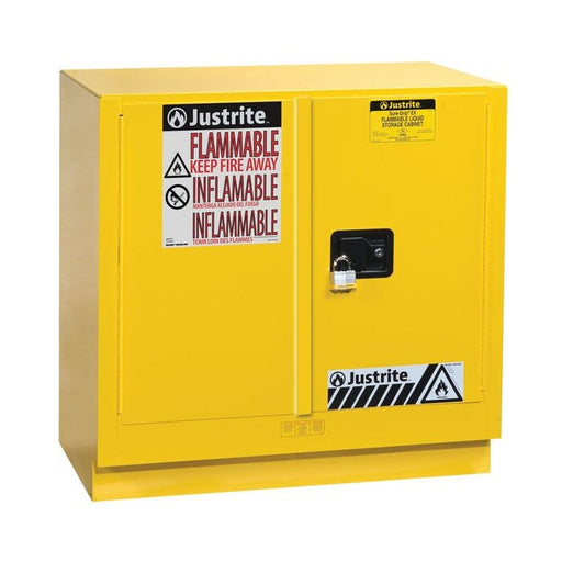 Justrite® Sure-Grip® Yellow Under Counter 1 Shelf Fire Safety Cabinet (#892300) - 22 Gallon Thumbnail