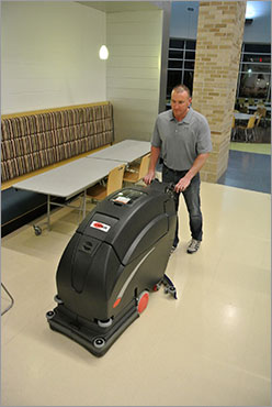 Viper Fang Automatic Floor Scrubber In Action