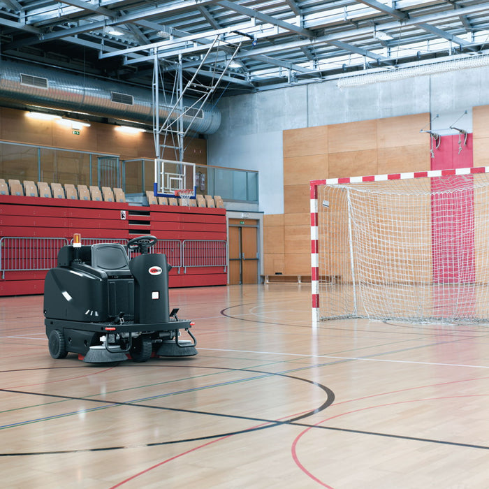 Viper Rider Floor Sweeper Cleaning a Gymnasium