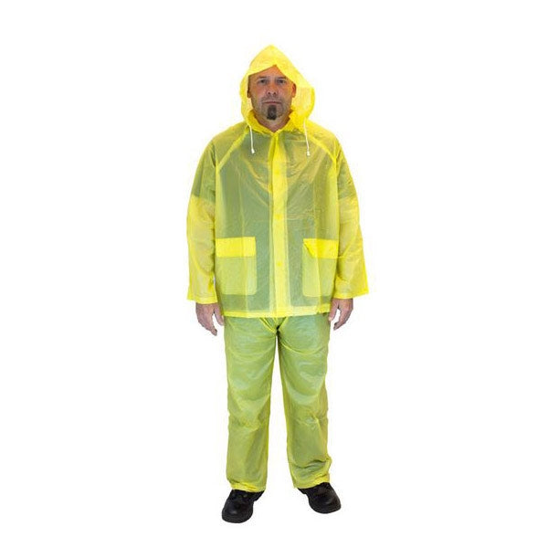 Yellow 3-Piece PVC 10 mil Lightweight Rain Suit - W310-1P (S - 3X ...