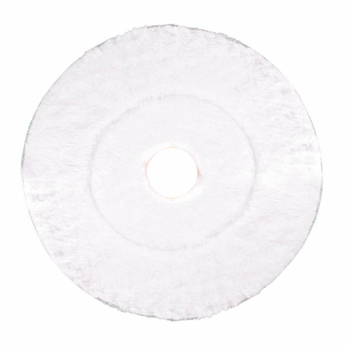 Front of White 20 inch Microfiber Floor Burnishing Bonnet Pad